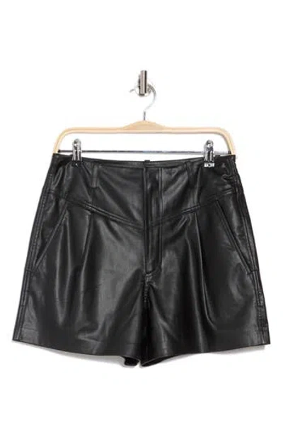 Ag Shae Faux Leather Shorts In True Black