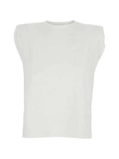 Ag Shoulder Detail T-shirt In White