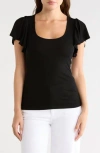 Ag Sisley Flutter Sleeve T-shirt In Black