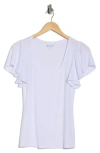 Ag Sisley Flutter Sleeve T-shirt In White