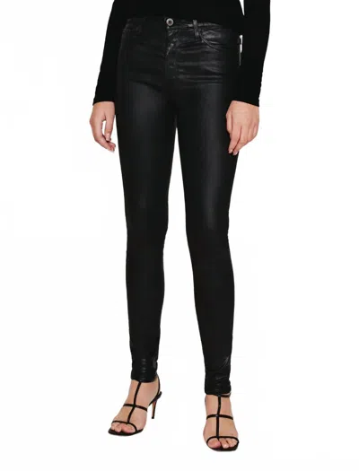 Ag Skinny Leatherette Jean In Super Black