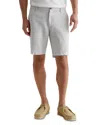 Ag Slim Fit Linen Shorts In Silver Fog