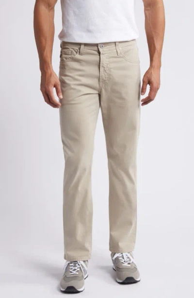 Ag Slim Straight Leg Trousers In Desert Stone