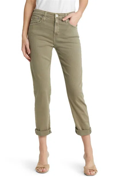 Ag Slouchy Ankle Slim Ex-boyfriend Jeans Dried Rosemary In Green