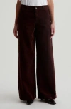 Ag Stella Low Slung Corduroy Palazzo Pants In Alpine Bark