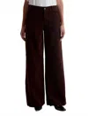 Ag Stella Low Slung Palazzo Corduroy Pant In Alpine Bark In Brown