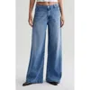 Ag Low Slung Palazzo Jeans In Unspoken In Blue