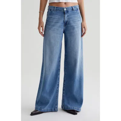 Ag Stella Low Slung Palazzo Jeans In Blue