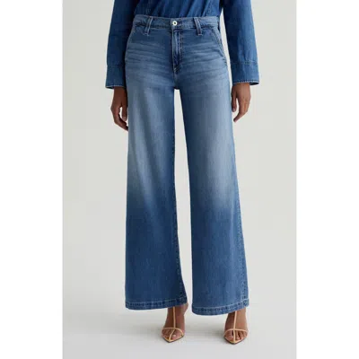 Ag Stella Low Palazzo Jean In Nautical Mile In Blue