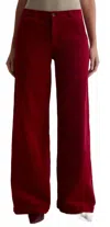 Ag Stella Low Slung Corduroy Palazzo Pants In Red