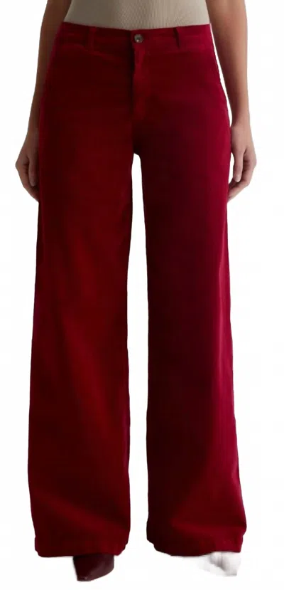Ag Stella Low Slung Corduroy Palazzo Pants In Deep Menta