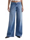 Ag Low Slung Palazzo Jeans In Unspoken In Blue