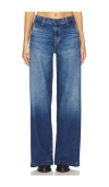 Ag Saige Raw Hem Mid Rise Ankle Wide Leg Jeans In Blue