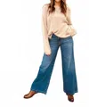 Ag Stella Wide Leg Denim Jeans In Delphi In Brown
