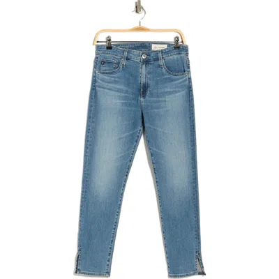 Ag Stevie High Waist Split Hem Ankle Jeans In Blue