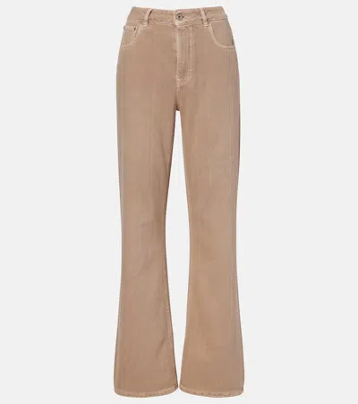 Ag Straight Jeans In Brown