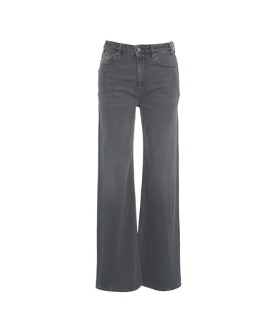 Ag Straight Leg High-waisted Jeans In Gray