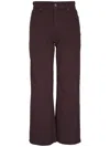 Ag Saige Crop Wide Leg Crop Jeans In Amaretto Noir In Brown