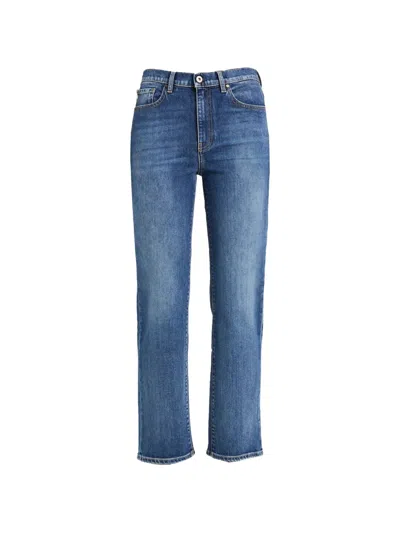 Ag Frayed Cropped Jeans In Blue