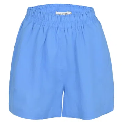 Ag Studio Blue Crashed Linen Shorts