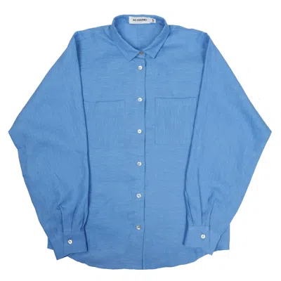 Ag Studio Blue Linen Shirt For Women