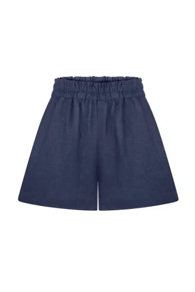 Ag Studio Navy Blue Linen Shorts