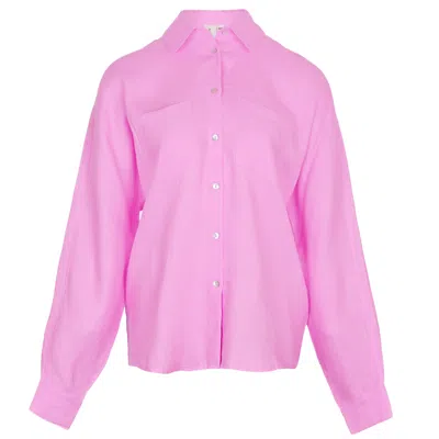 Ag Studio Neon Pink Linen Shirt