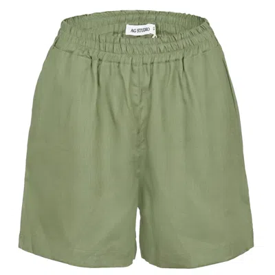 Ag Studio Olive Linen Shorts