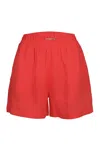 Ag Studio Red Linen Shorts