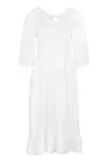 Ag Studio White Linen Dress With Frill