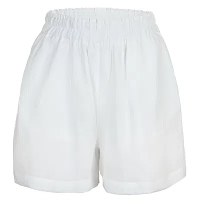 Ag Studio White Linen Shorts