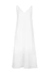 Ag Studio White V-collar Linen Dress