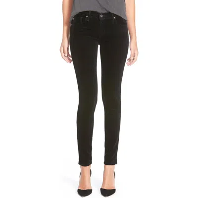Ag Super Skinny Velvet Leggings In Black
