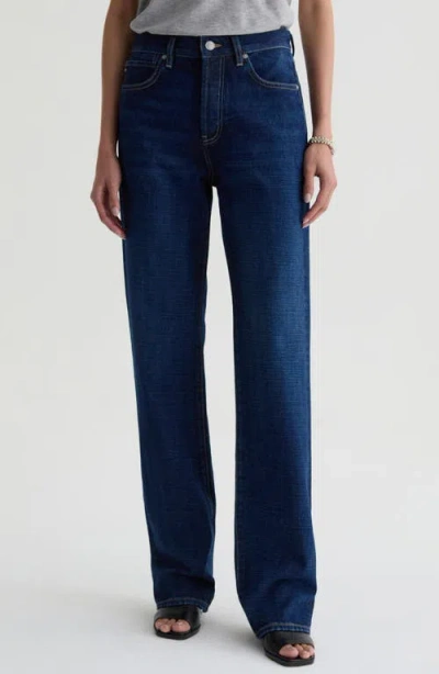Ag Sydney High Waist Relaxed Straight Leg Jeans In Blue