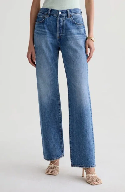 Ag Sydney High Waist Relaxed Straight Leg Jeans In Blue