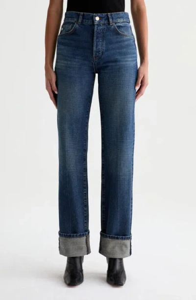 Ag Sydney High Waist Relaxed Straight Leg Jeans In Blue