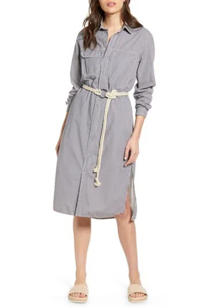 Ag Taylor Long Sleeve Midi Shirtdress In Gray