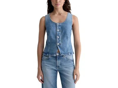 Ag Tean Fitted Denim Vest In Helios In Yellow