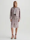 Ag Tefi Skirt In Diamond Fray Big Pink