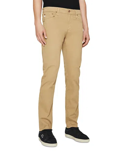 Ag Tellis Slim Straight Twill Pants In Sandy Cliff Brown In Sandy Cliffs