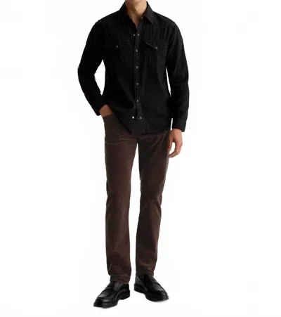 Ag Tellis Corduroy Pant In Raw Umber In Brown