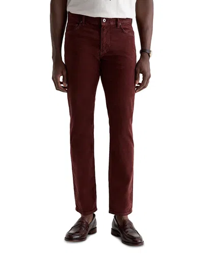 Ag Tellis Cotton Blend Modern Slim Fit Corduroy Pants In Burgundy