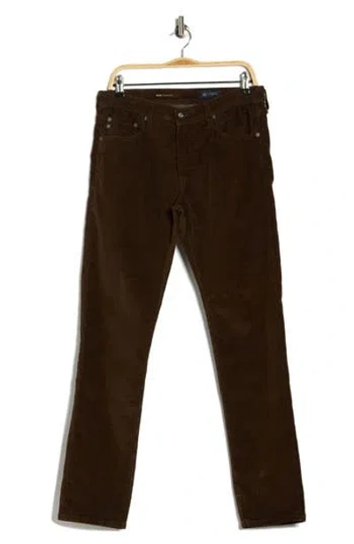 Ag Tellis Slim Fit Corduroy Five Pocket Pants In Brown