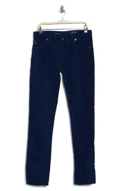 Ag Tellis Slim Fit Corduroy Pants In Sulfur College Navy