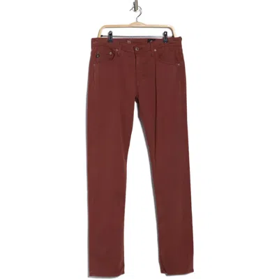 Ag Tellis Stretch Sateen Modern Slim Pants In Brown