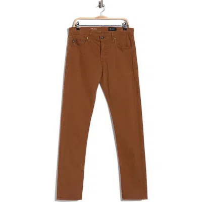 Ag Tellis Stretch Sateen Modern Slim Pants In Brown
