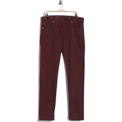 Ag Tellis Stretch Sateen Modern Slim Pants In Burgundy