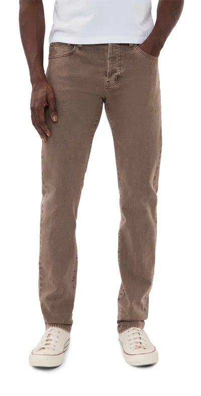 Ag Tellis Stretch Selve Modern Slim Denim Jeans Sulfur Taupe Grey In Brown
