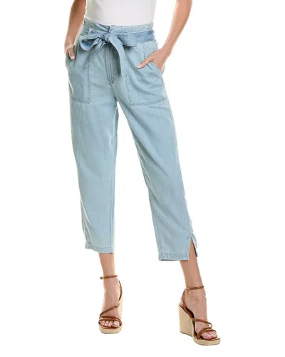 Ag Tf Dnu  Jeans High-rise Barrel Silk-blend Paperb Pant In Blue