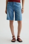 Ag Thalia Denim Bermuda Shorts In Blue